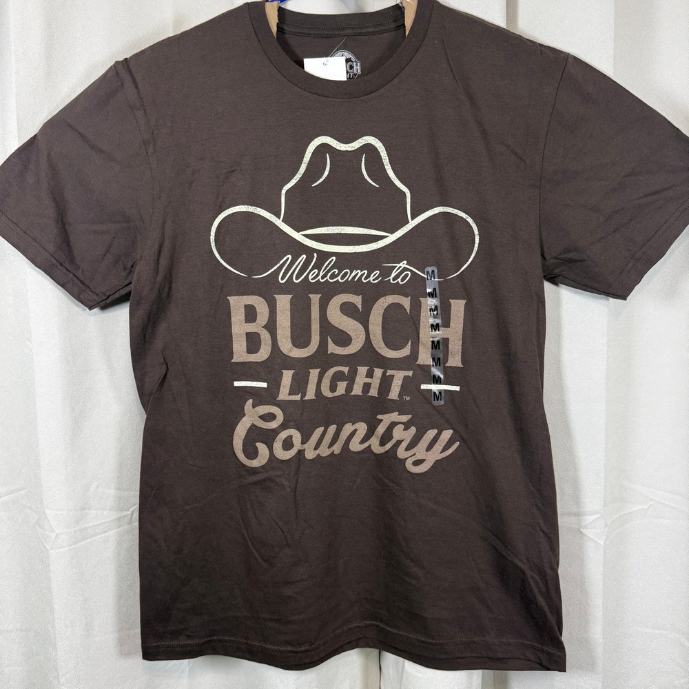 Busch Light Beer Mens Sz Medium Brown New